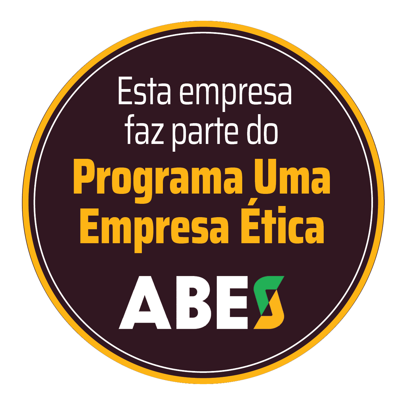 O selo do Programa Uma Empresa Ética da Associação Brasileira das Empresas de Software (ABES)