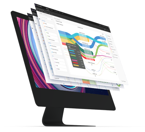 Adobe Analytics - Imagem ilustrando tela de Análise da Web, análise de marketing e multicanal, análise de atribuição e preditiva.