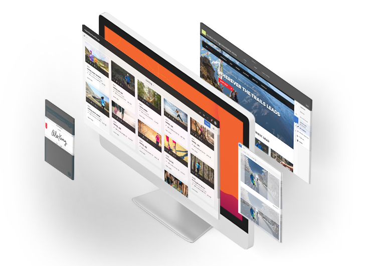 Adobe Experience Manager - Imagem ilustrando o sistema de gerenciamento de conteúdo, gerenciamento de ativos digitais, cadastro e formulários digitais