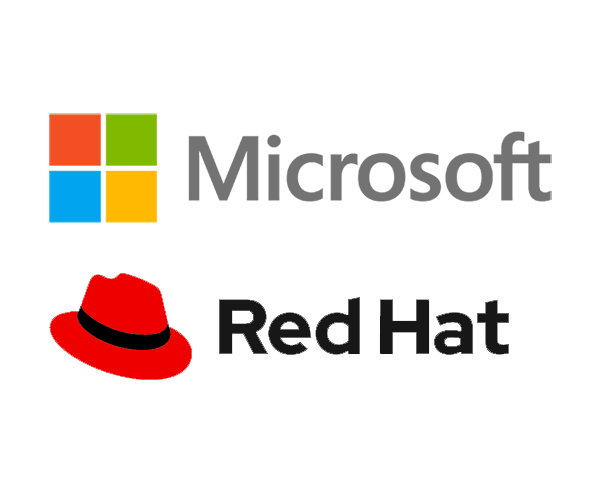 Logo Microsoft e RedHat
